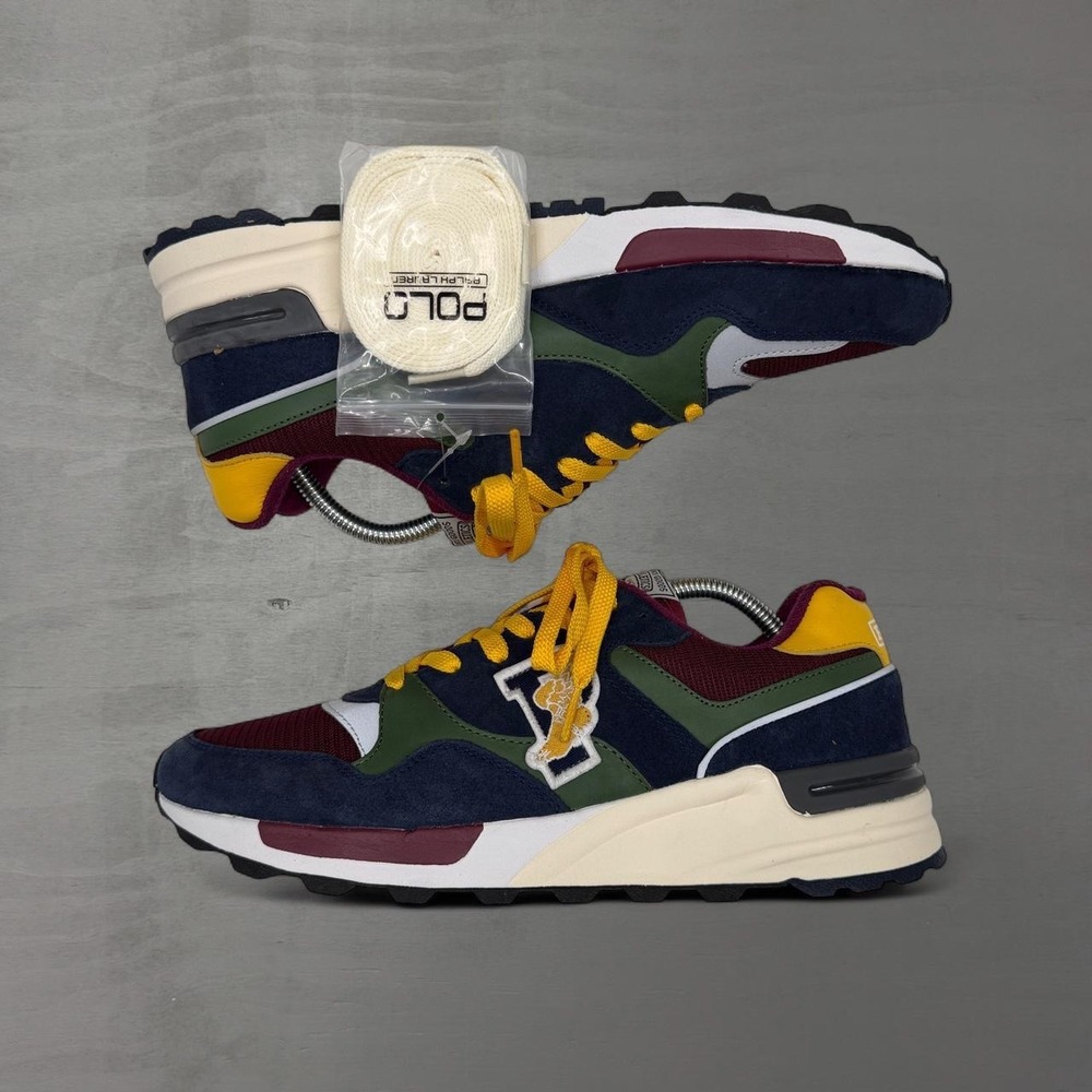 NEW Polo Ralph Lauren Trackstar 100 Sneakers Multicolor P-Wing Logo 10D